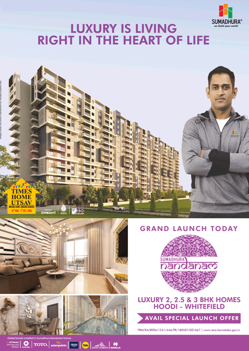 Avail the special launch offer at Sumadhura Nandanam in Bangalore Update